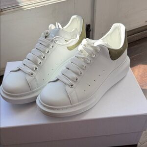 Alexander McQueen White and Green Sneakers